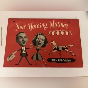 RARE VTG 1952 PROMOTIONAL CALENDAR "YOUR MORNING MATINEE" WLW TELEVISION CROSLEY